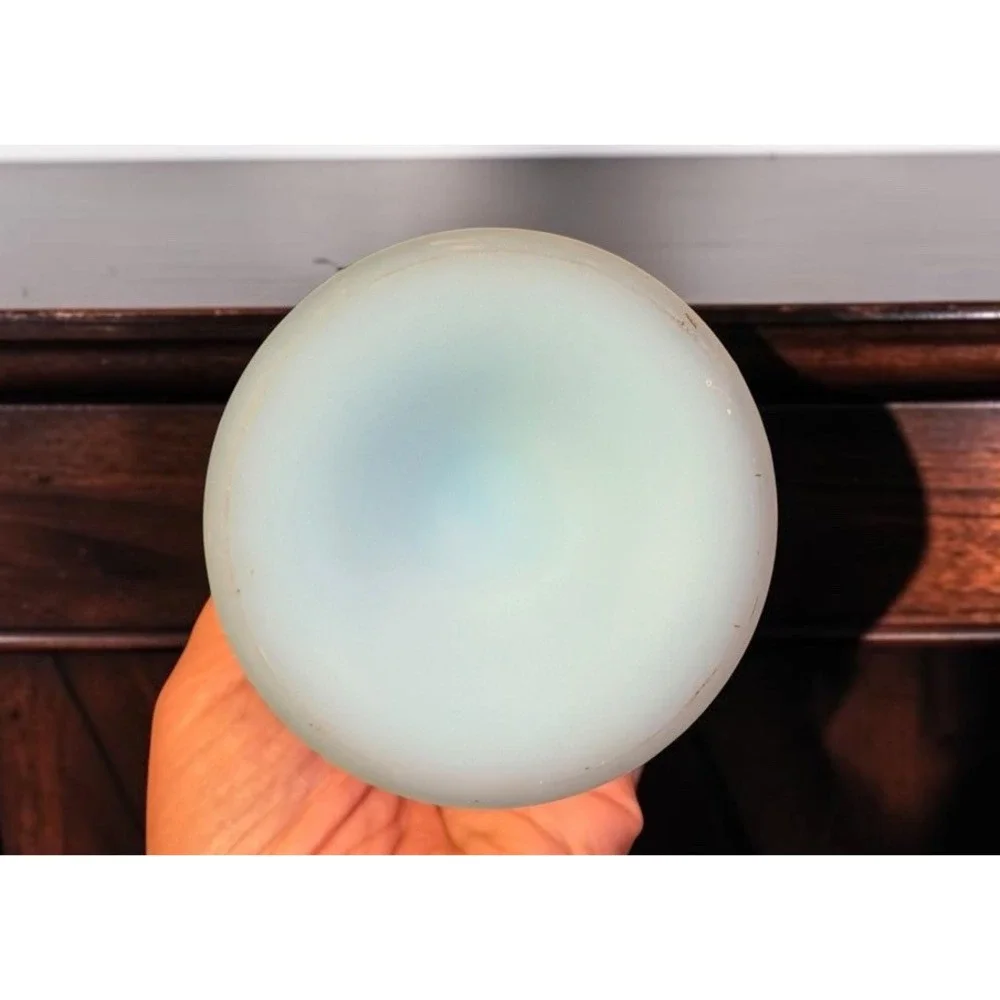 Vintage Fenton Blue Satin Glass Water Lily 10